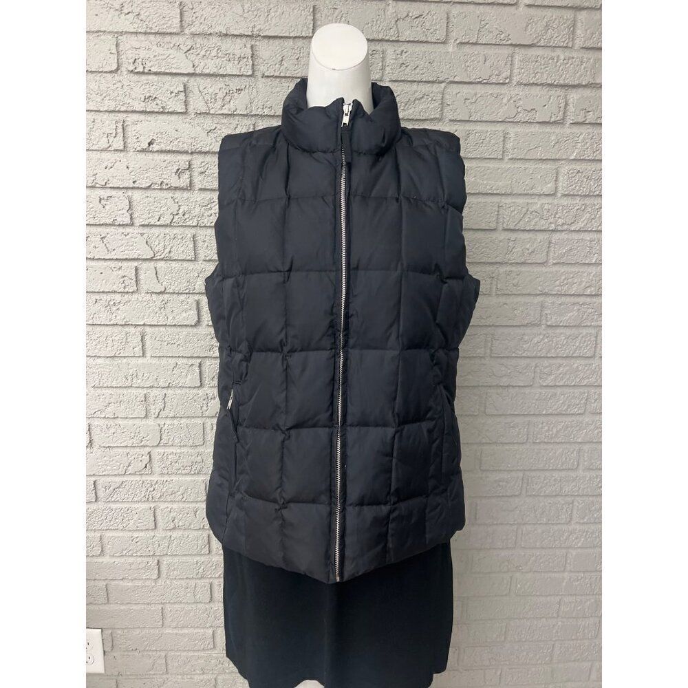 Gap Women Black Down Quilted Puffer Vest Size L
